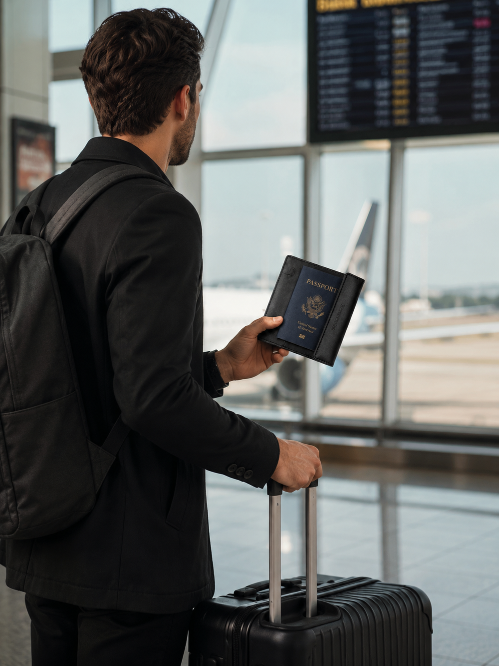 SoleTrack Reisepasshülle - mit Fach für Tracker - ohne SIM-Karte oder Abonnement