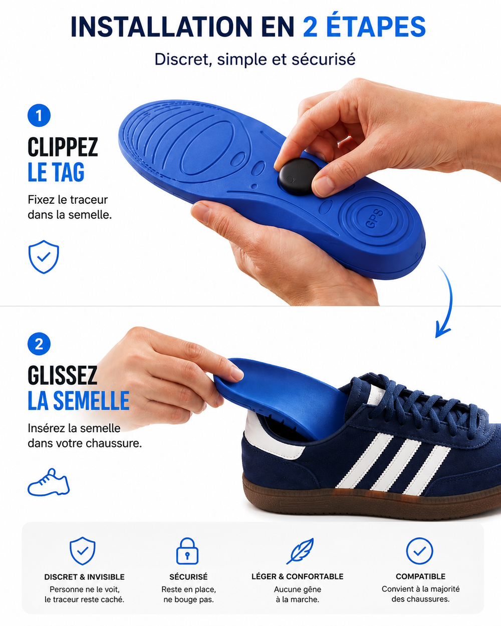 GPS-Sohle SoleTrack - Personen in Echtzeit orten - Ohne SIM oder Abonnement
